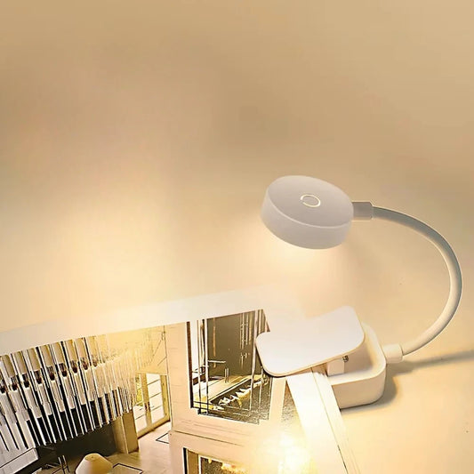 Mini LED Reading Book Light Table Lamp 3 Modes Adjustable Clip-On Study Reading Lamp for Travel Bedroom Book Reading Light