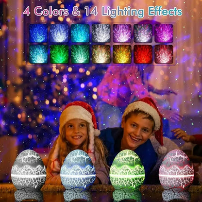 Dinosaur Egg Galaxy Projector with Remote Control Bluetooth Speaker LED Night Light Starry Sky Projection Light Children's Gift