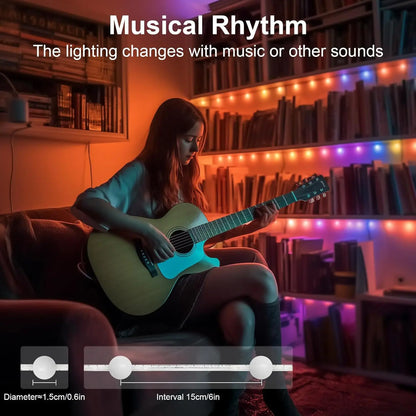 WS2812B RGB LED String Garland Light 10m 5m Smart IC APP Bluetooth Remote Fairy Lights Dreamcolor Garden Party Christmas Decor