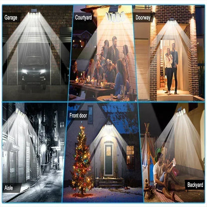 5 Heads Solar 300 LED Light Outdoor Motion Sensor Waterproof Wide-angle Illumination Wall Lamp Garden Courtyard Street Lights