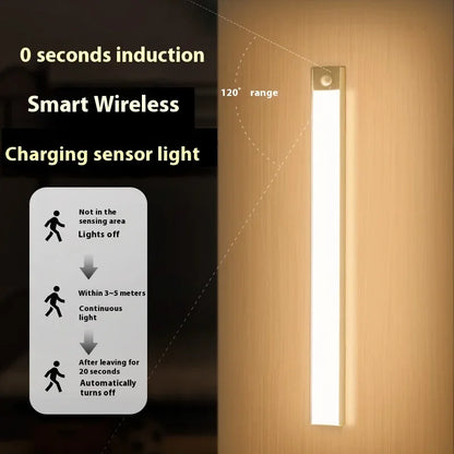 10/30/40CM PIR Motion Sensor LED Lamp Dimmable Rechargeable Night Light Stairs Closet Room Aisle Tube  Bulb Under Cabinet Light
