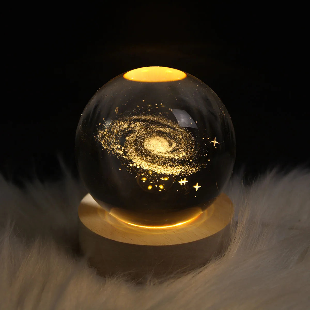 USB Powered 3D Crystal Ball Night Light LED 3D Planet Christmas Pattern Atmosphere Fairy Lamp Ideal Gift for Bedroom Decoration