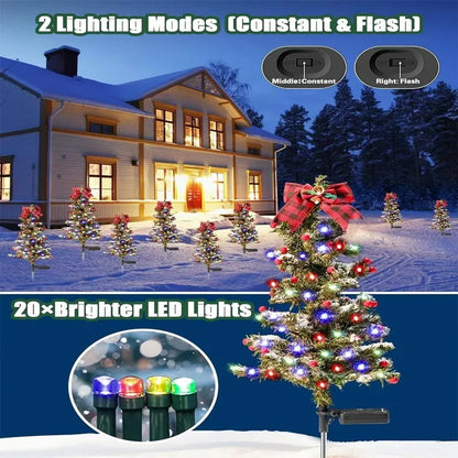 Solar Cedar Christmas Tree Light Decoration Outdoor Courtyard Garden Grounded Lawn Light Christmas Atmosphere Night Light