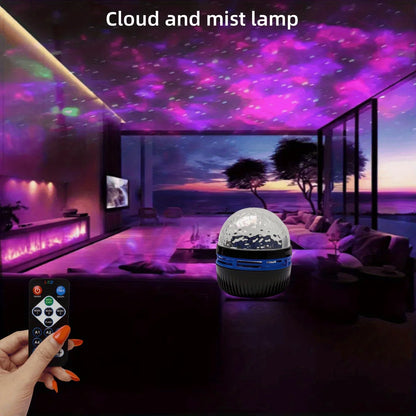 LED Starry Sky Galaxy Ocean Wave Projector Light Remote Control 7Modes Night Lamp USB Plug-in Auto Rotate for Room Ceiling Party