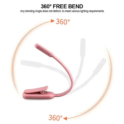 Reading Lamp Rechargeable Led Flashlight for Reading Portable Mini Book Light Flexible Clip Night Light for Bedside Books