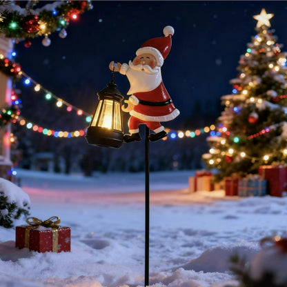 Christmas Solar Kettle Lights Garden Lawn Decorative Santa Claus Kettle Ground Lamp Solar LED Night Lights Outdoor Decor