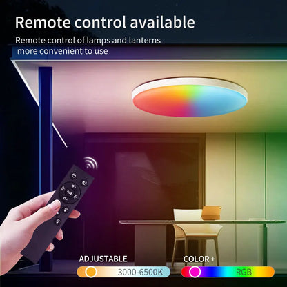 Tuya Wifi Led Ceiling Light 85-265V with RF Remote Group Control Alexa Google Smart Life RGB Lamp Flush Mount Light Fixture 24W
