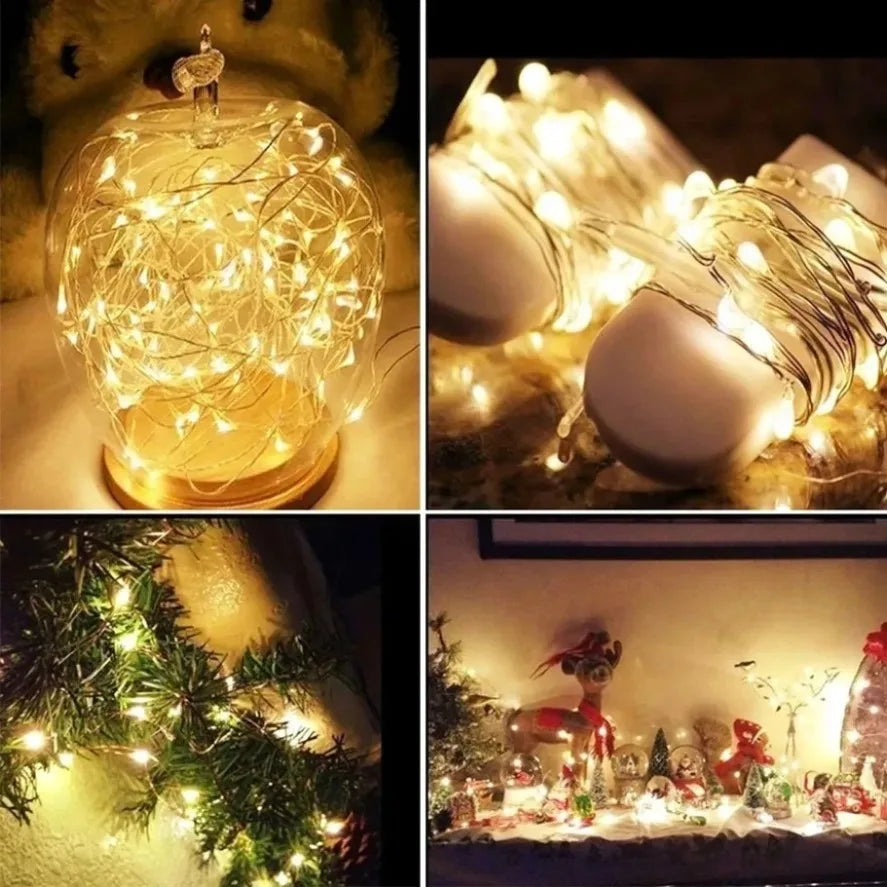 USB Copper Wire Lights Fairy Garland Lights LED String Lights Outdoor Waterproof String For Christmas Wedding Party Decorations