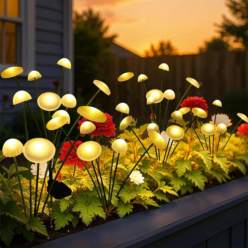 Solar Light Outdoor Garden Waterproof, Mushroom Firefly Lights, Swaying Lamp for Pathway, Yard, Patio Decoration