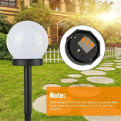 3pcs Solar Powered LED Bulb Lamp Energy Light Waterproof Outdoor Garden Light Street Solar Panel Ball Lights Lawn Yard Lamp