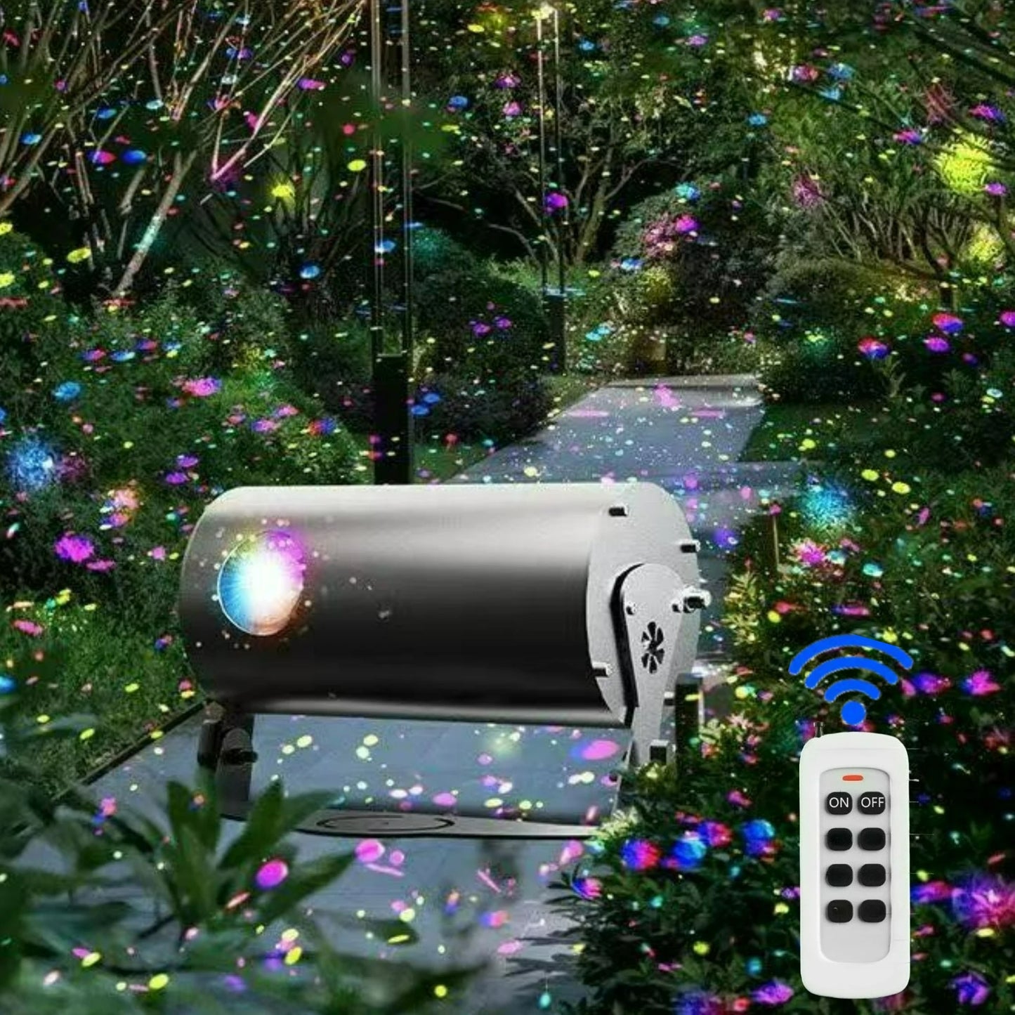 Dynamic Firefly Projection Lamp with Remote Control Light Adjustment Outdoor Waterproof Courtyard Lawn Garden Landscape Light