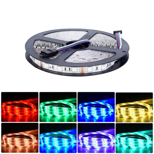 5M DC12V  LED Strip Lights SMD5050 RGB 30LEDs/MIP65 Waterproof Fiexble Ribbon Diode Led Tape Bulbs Home Decor Backlight Lamp