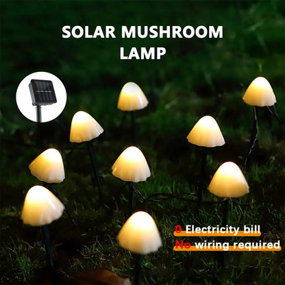 Mushroom Solar Lights Solar Powered Walkway Outdoor Waterproof Street Light Yard Stake Landscape String Led Pathway Patio Ground