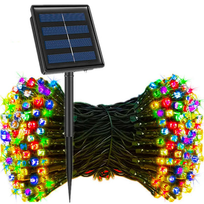 LED Outdoor Led Solar String Lights Fairy Light Solar Powered Garland Lights 8 Mode Garden Wedding Decoration Waterproof