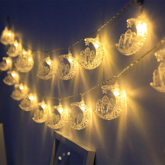 1PC 1.5M/3M LED Moon Castle String Lights,Fairy Lights,Powered by AA Batteries(excl),Used for Room,Party and Ramadan Decoration