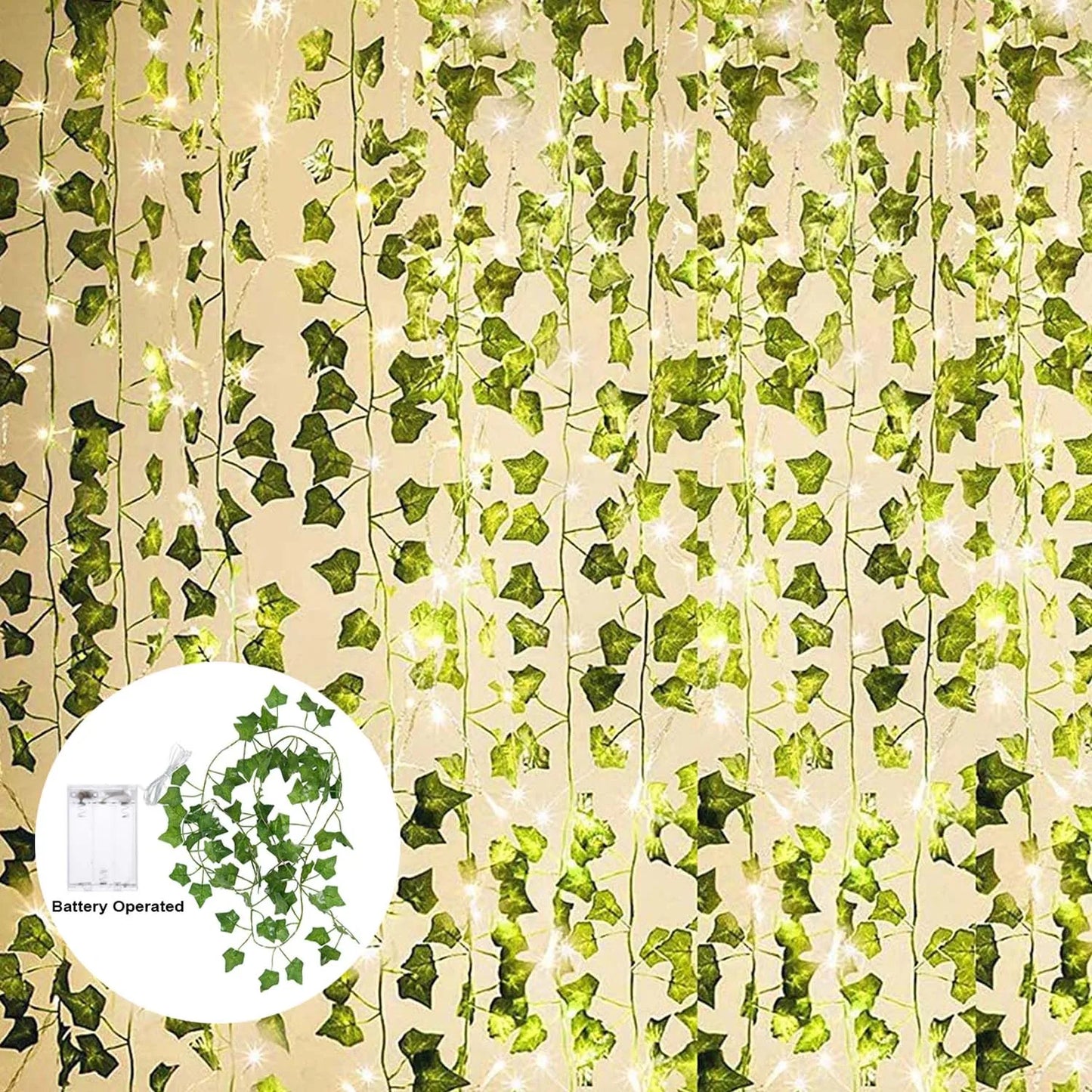 10-100 LED Lights Battery Operated String Light Artificial Ivy Fairy Light Christmas Garland for Bedroom Curtain Dorm Decor