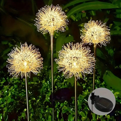 1PC Solar Dandelion LED Garden Lights,Stainless Steel Outdoor Lawn Lamp,Landscape Decoration for Villa,Balcony,Courtyard,Garden