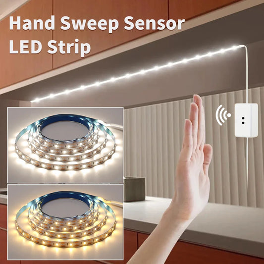 USB Led Strip Night Light Kitchen Closet Cabinet Bedroom TV Backlight DC 5V Hand Sweep Switch 1-10M 2835 Led Tape Room Decor