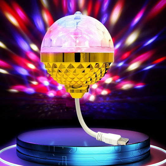 LED Stage Lamp Bulb Stage Light Colorful Small Magic Ball 360º Rotating USB Plug Multiple Modes for DJ Disco Ambient Light