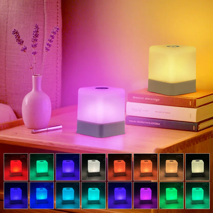 RGB White Led Table Lamp Rechargeable Bedroom Bedside Night Light Desk Bar Room Decor Ambient Lighting Mood Light Book Reading