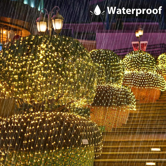 2026 New Year Decoration Outdoor Waterproof LED Decoration LED Net Curtain Lamp Mesh Fairy String Light  Home Decor