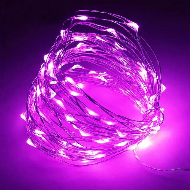 1M 2M 3M 5M Copper Wire LED String lights Holiday lighting Fairy Garland For Christmas Tree Wedding Party Decoration