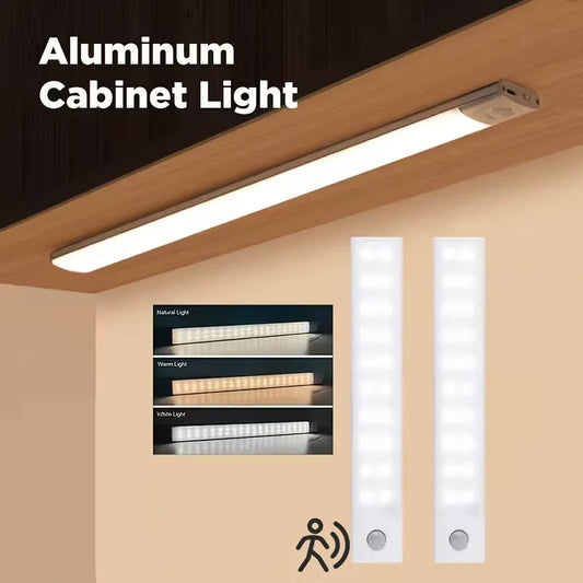 Rechargeable LED Motion Sensor Light with Magnetic Adjustable Brightness & Color Temperature Wireless Under Cabinet Closet Light