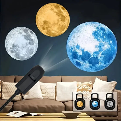 Earth Moon Projection Lamp Planet Projector Projection Lamp Wall Decor For Kids Bedroom Background Party Led Night Light
