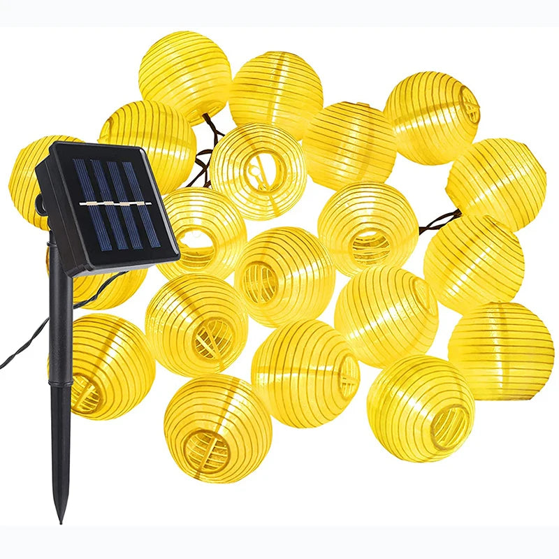 Solar Lantern String Lights Waterproof Outdoor LED Garland Fairy Light Patio Garden Decoration Light for Christmas Wedding Party
