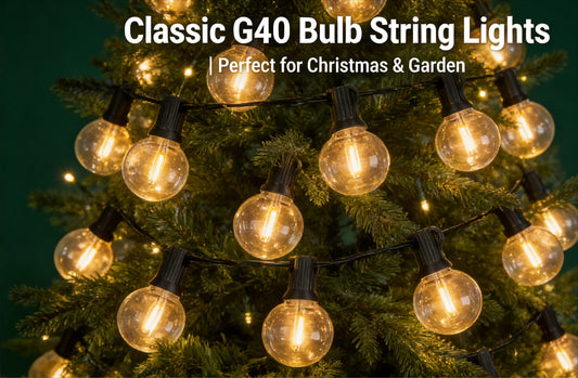220V Outdoor String Lights LED G40 Festoon Fairy Patio Garland Lamp Wedding Street Camping Garden Party Decoration Lights