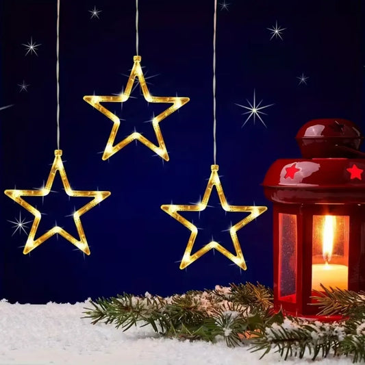 1PC LED Star Suction Cup Lamp Window Hanging Decoration Light,Fairy Light,Festive Ornament,Ramadan Decoration