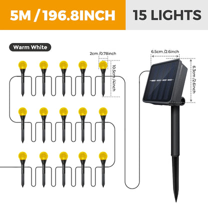 50 Led Solar Outdoor Fairy Lights with 8 Modes,  RGB Colorful Globe Waterproof Stake Lights, Mini Crystal Bubble String light