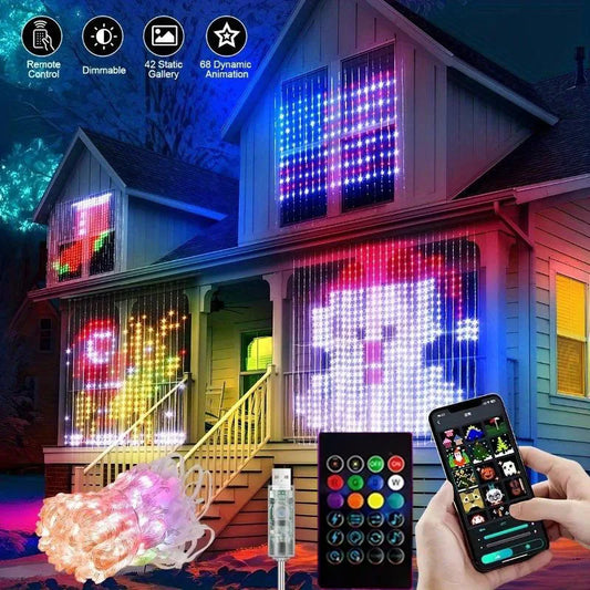 Smart App Programmable Led String Light Display Message Scrolling Pattern Chase Waterproof for Christmas Wedding Bedroom