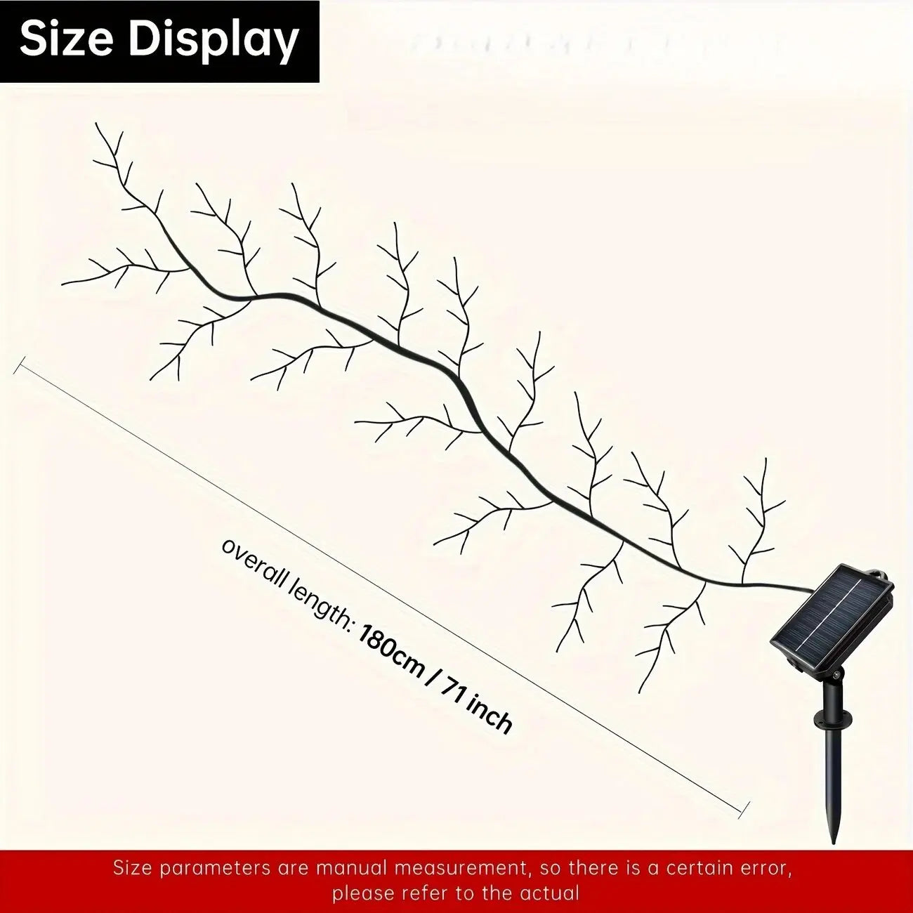 1PC 96LEDs Solar Willow Vine Lights,DIY Outdoor Waterproof String Lights,Wall Lamps For Garden,Porch,Shop,Terrace,Pathway Decor