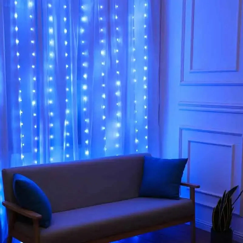 LED Curtain Lights Fairy String Lights Festival Lighting Rainbow Window Lamp Home Bedroom Christmas Decoration App Control DIY