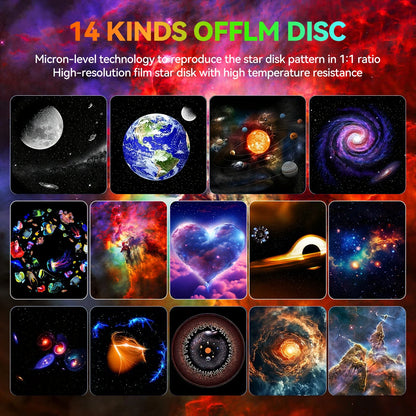 Galaxy Projector Table Bedside Light 14 in 1 Starry Sky Projector Spotlight Planetarium Projector Night Light Bedroom Home Decor