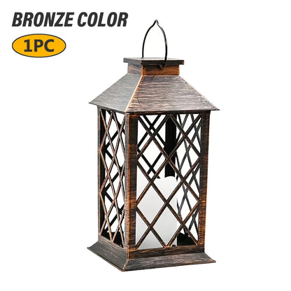 1/2PCS Solar Lantern, Flickering Flame-less Candle LED Light, Garden Hanging Decoration, for Courtyard and Party Decoration