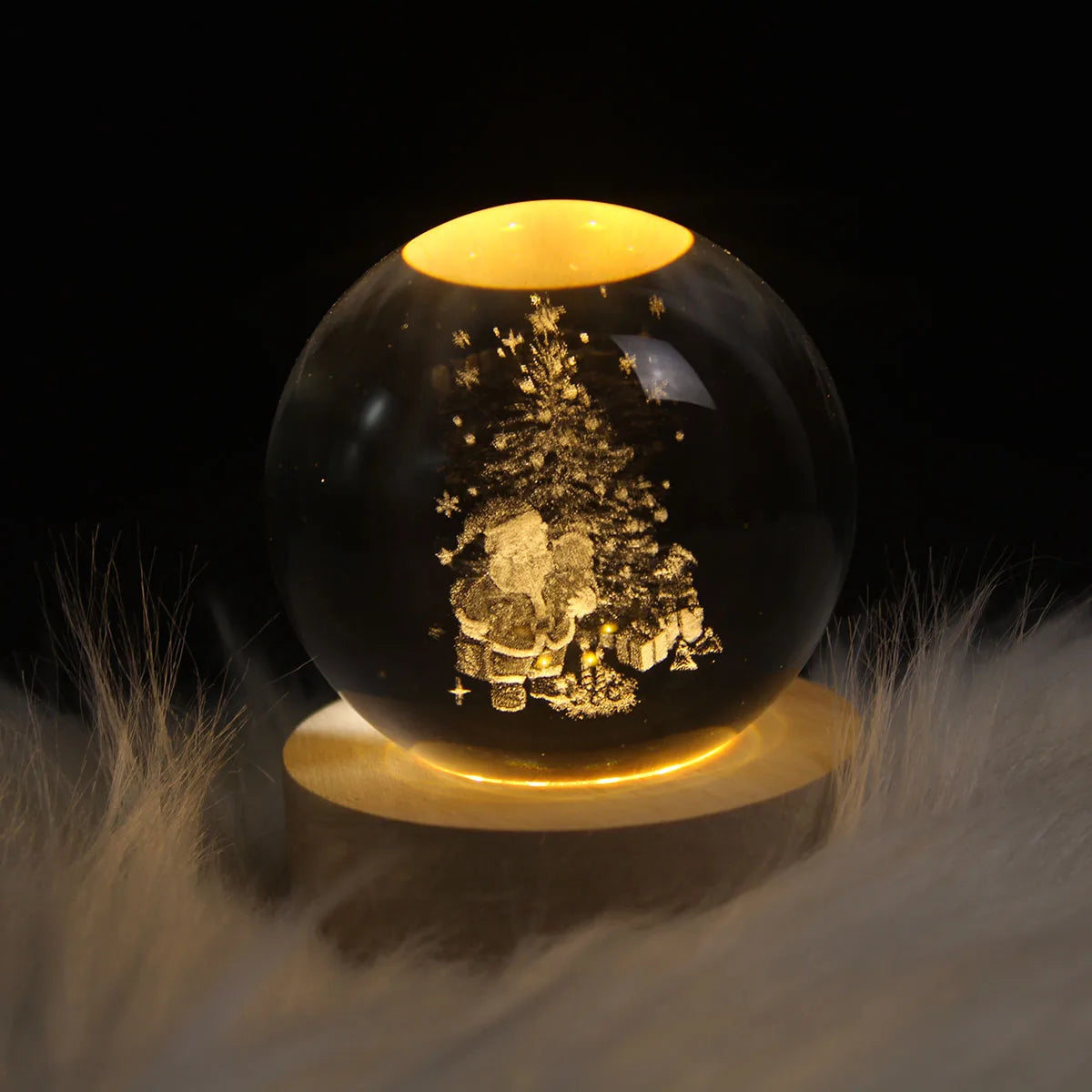 USB Powered 3D Crystal Ball Night Light LED 3D Planet Christmas Pattern Atmosphere Fairy Lamp Ideal Gift for Bedroom Decoration