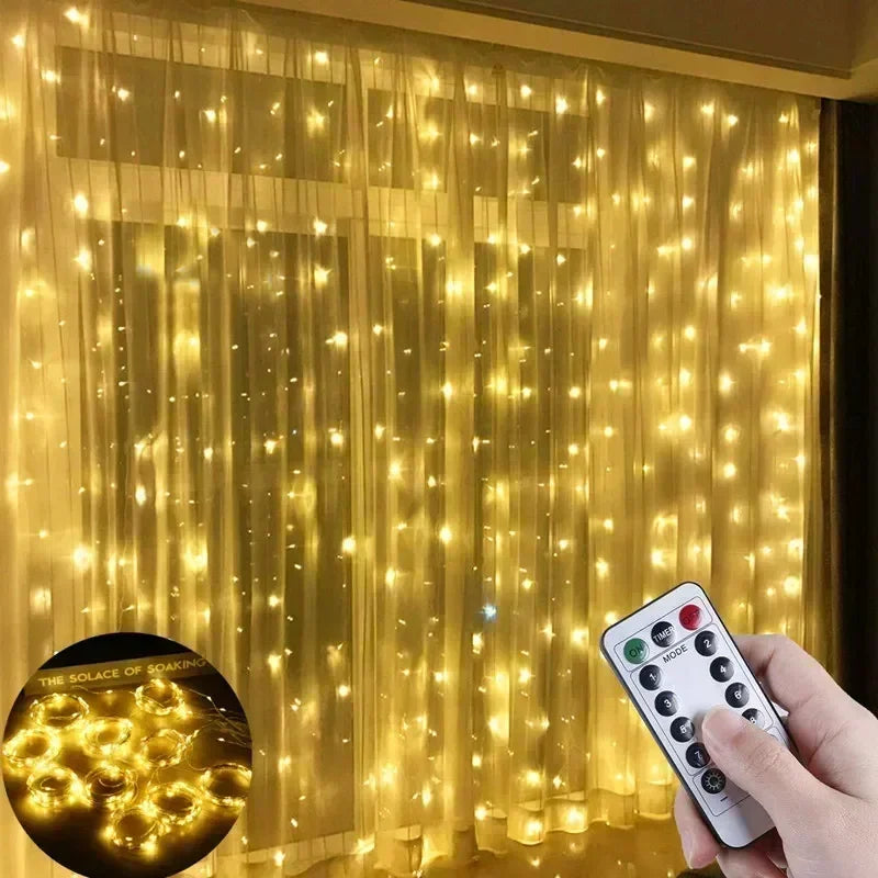 Curtain Garland on The Window USB Power Fairy Lights Festoon with Remote New Year Garland Led Lights Fairy Lights Curtain