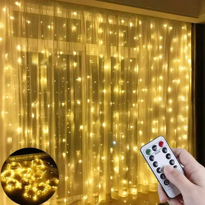Curtain Garland on The Window USB Power Fairy Lights Festoon with Remote New Year Garland Led Lights Fairy Lights Curtain