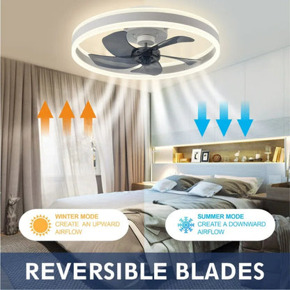 LED Fan Light with Remote Control 3 Color Dimming Living Room Dining Room Bedroom Lighting Silent Home Ceiling Fan Light
