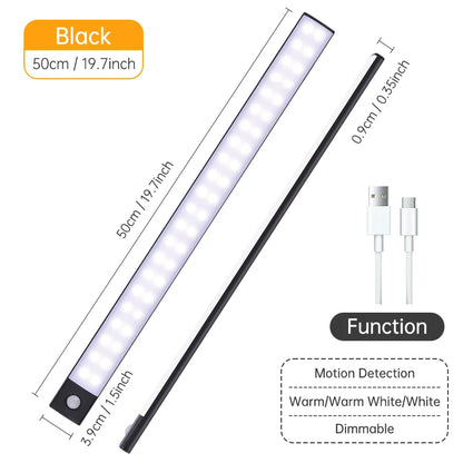 Motion Sensor Light Wireless LED Night Light USB Rechargeable Night Lamp Cabinet Wardrobe Lamp Under Backlight For Kitchen Led