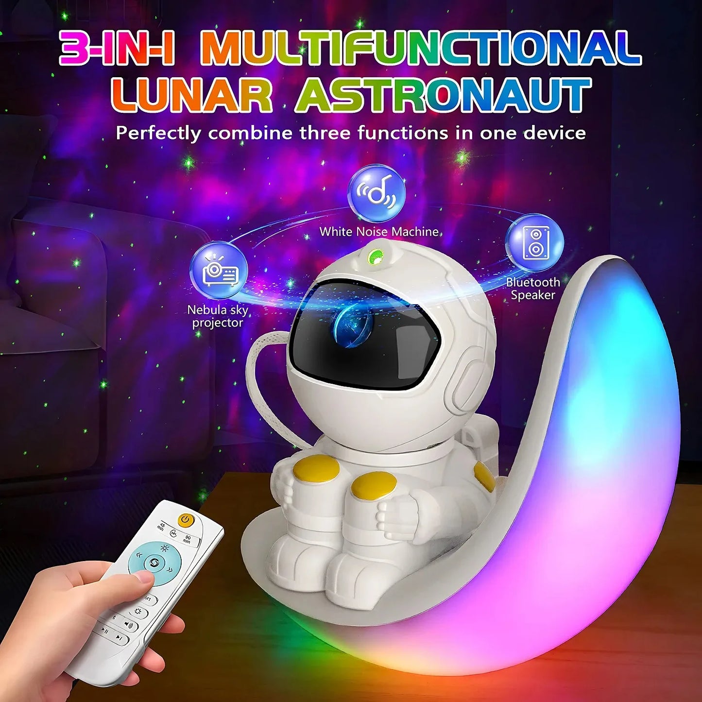 Cute Moon Mood Light Touch Dimming with Clock RGB Color Changing Light Bluetooth Speaker Music Playback Home Bedroom Night Light
