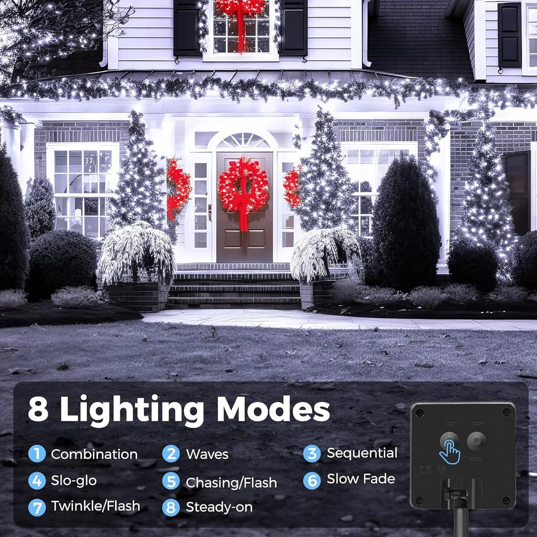 LED Solar String Lights 300/200 LED 8 Modes Solar Powered Xmas Outdoor Garden Lights Waterproof Starry Christmas Fairy Lights