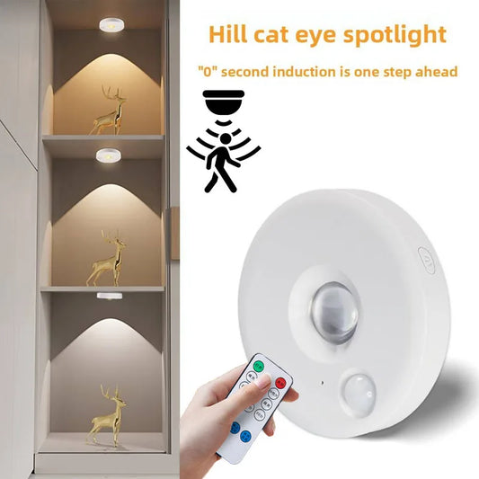 3 Color Under Cabinet Lights Wireless Battery LED Lights Remote Control Dimmable Wardrobe Night Lamp For Bedroom Kitchen