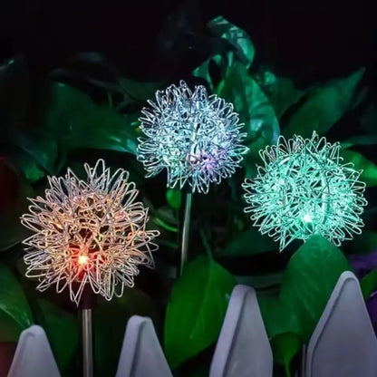 1PC Solar Dandelion LED Garden Lights,Stainless Steel Outdoor Lawn Lamp,Landscape Decoration for Villa,Balcony,Courtyard,Garden