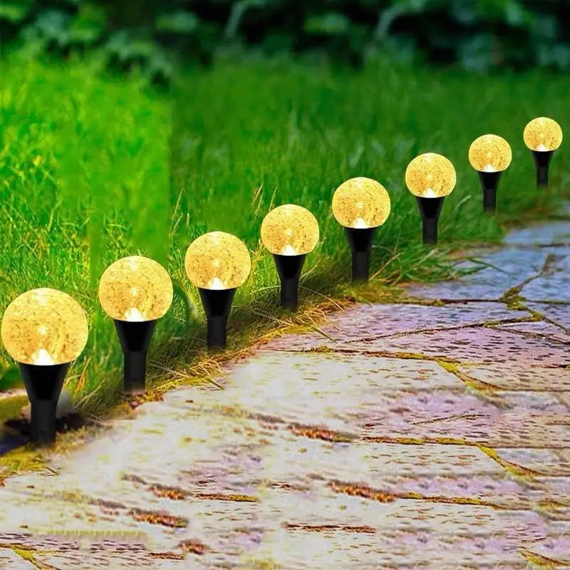 50 Led Solar Outdoor Fairy Lights with 8 Modes,  RGB Colorful Globe Waterproof Stake Lights, Mini Crystal Bubble String light