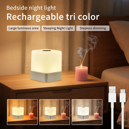 RGB White Led Table Lamp Rechargeable Bedroom Bedside Night Light Desk Bar Room Decor Ambient Lighting Mood Light Book Reading