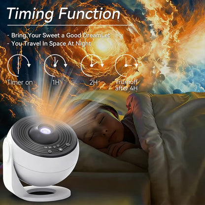 LED Night Lamp Galaxy Projector 14PC 4K HD Film Discs 360° Rotate Starry Sky Projector Lights Planetarium Bedroom Decor Kid Gift