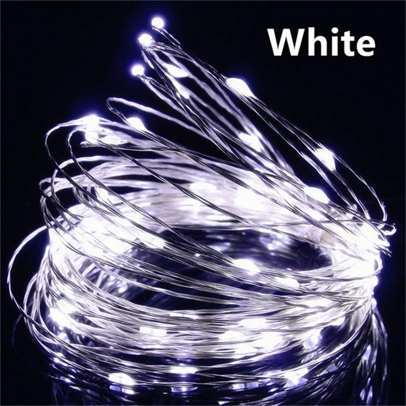 20M USB LED String Lights Copper Silver Wire Garland Light 5V Waterproof Fairy Lights Party Decoration For Christmas Wedding